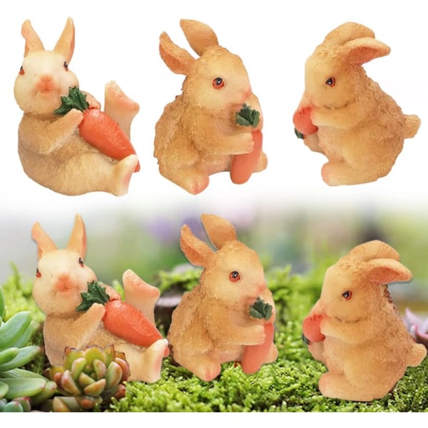 3-pack kaninprydnad minihartsfigurer