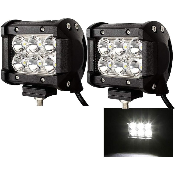 2 x 18W LED arbejdslygter 1800 lumen hvide forlygter 12V 24V projektørreflektor arbejdslygter til SUV UTV ATV