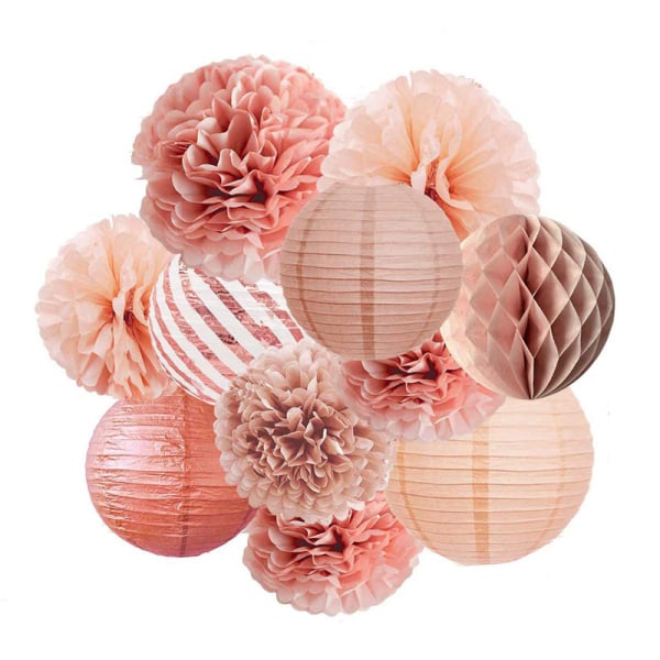 Wedding Decorations - 11 PCS Rose Gold Burnt Coral T