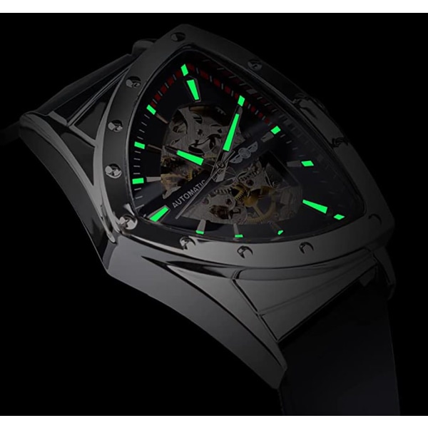 Triangulär mekanisk armbandsur, helt ihålig design