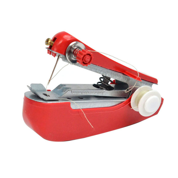 Hushållsmini symaskin sladdlös multifunktionssömnad verktyg för klädtillverkning röd