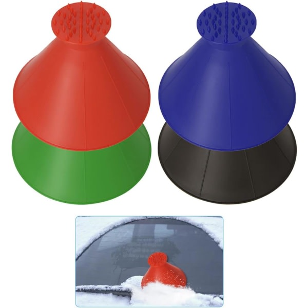 Rund konformad multifunktionell isskrapa - Style 2 - 4 st Röd&Blå&Svart&Grön