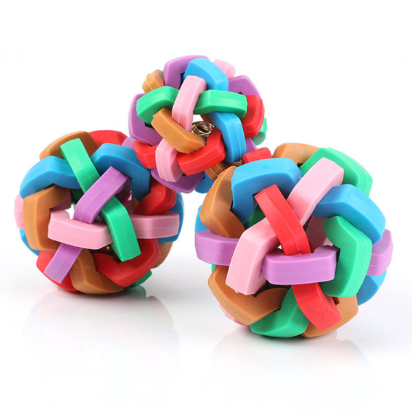 Hundbollsleksaker med klocka Färgglada tuggleksaker för valp Interactives Leksaker Djurtillbehör för hundar L