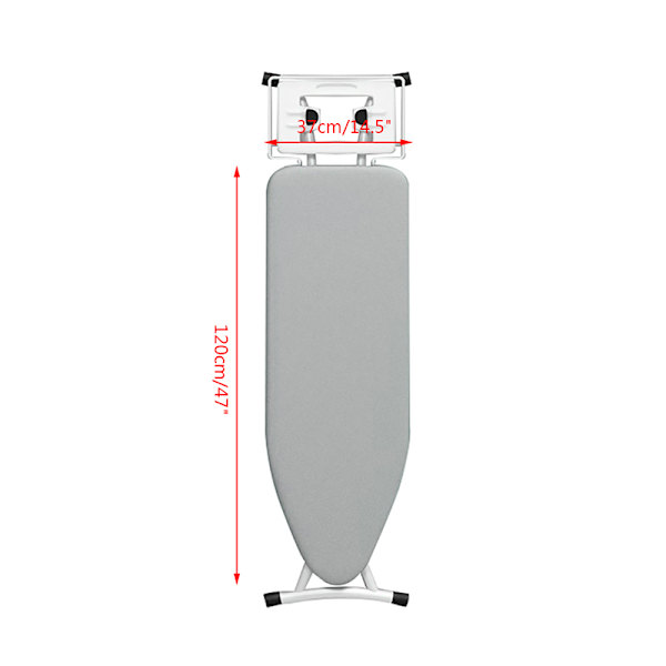 Polyester strykbräda överdrag Hög temperaturbeständig dubbellager strykbräda överdrag Grå Gray 120*37cm