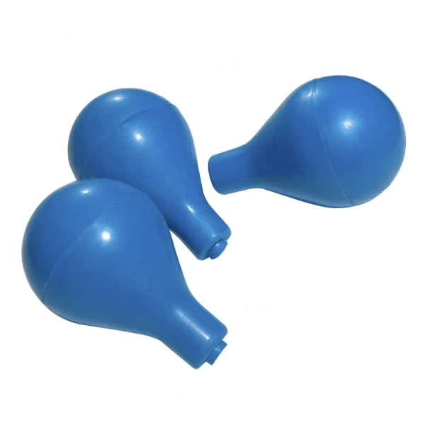 3 förtjockade blå gummiabsorberande bollar
