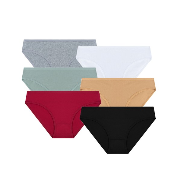 6-pakning Apparels undertøy - Bomullsundertøy for kvinner - Myke, pustende, lette, elastiske hipstertruser for damer L