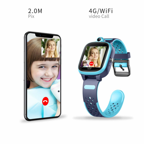 Barnas smartklokke med GPS 4 G Wifi Lbs Tracker Sanntidsposisjon HD Touchscreen Sos Videosamtale Talechat