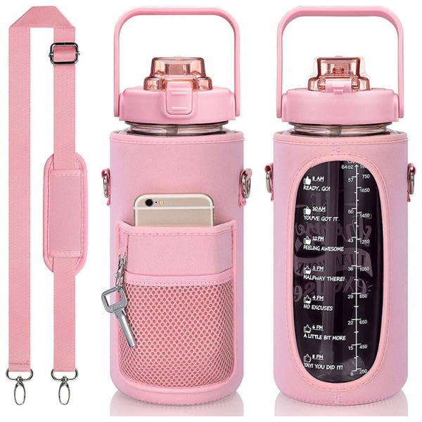 Skydd för sportflaskor - lås av remtyp rosa