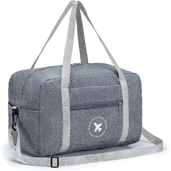 Kabinetaske 40x20x25 cm til Ryanair Godkendt Størrelse Foldbar Håndbagage Rejsetaske Under Sæde Bagage Carry gray