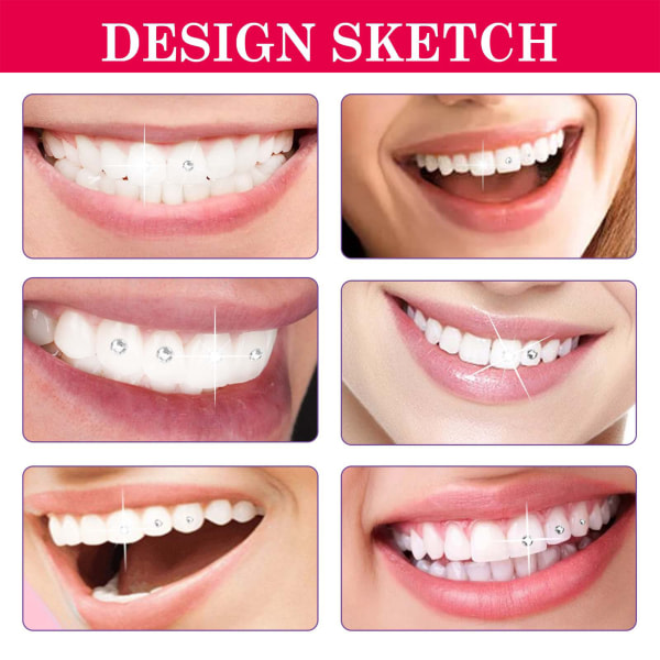 Dental Faux-Gem Kit Glänsande glänsande yta Adhesiv Dekorativ tandprydnad DIY Dental Beauty Faux-Gem Smyckessats 1