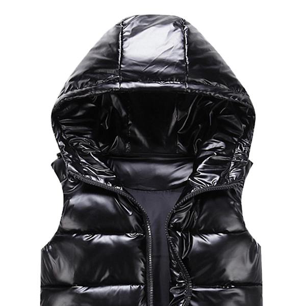 Sliktaa Unisex Blank Vattentät Ärmlös Jacka Lättviktsdunväst Svart Black M