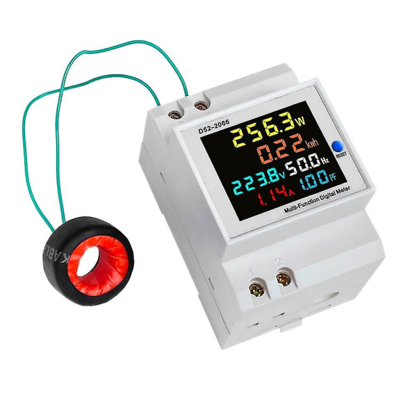 D52-2066 Din-rail-monitoimimittari Värikäs LCD-näyttö