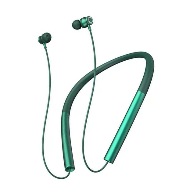Bluetooth-hodesett, sportsstereolyd-halskjede øretelefoner (grønn)