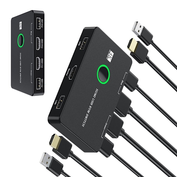 KVM HDMI-yhteensopiva kytkin 2-portinen Box HDMI 2.0 SWITCH HDMI 2.0 Switch