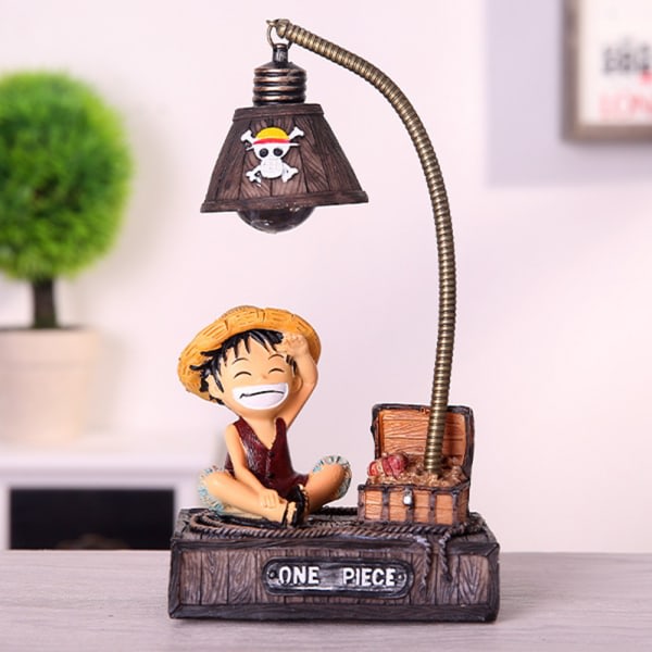 Ett stykke modell lampharts Japansk anime staty bordsdekorasjon med lys Monkey D Luffy