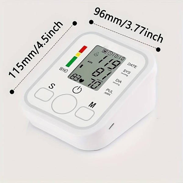 Upper Arm Blood Pressure Monitor with Memory Functions White Vit