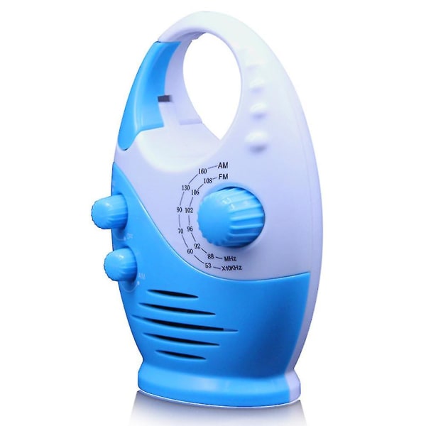 Vanntett dusjradio, justerbart volum dusj Am Fm-knapphøyttaler, baderomsdusjhøyttalere trådløs radio med topphåndtak