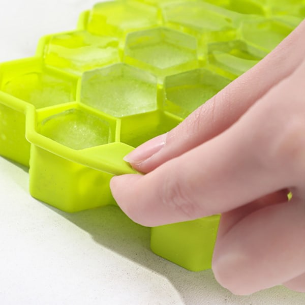 Stenciler för isbricka i silikon med lock Flerfunktions återanvändbar gör-det-själv-ismaskin Praktiskt köksredskap Enkel att använda Orange