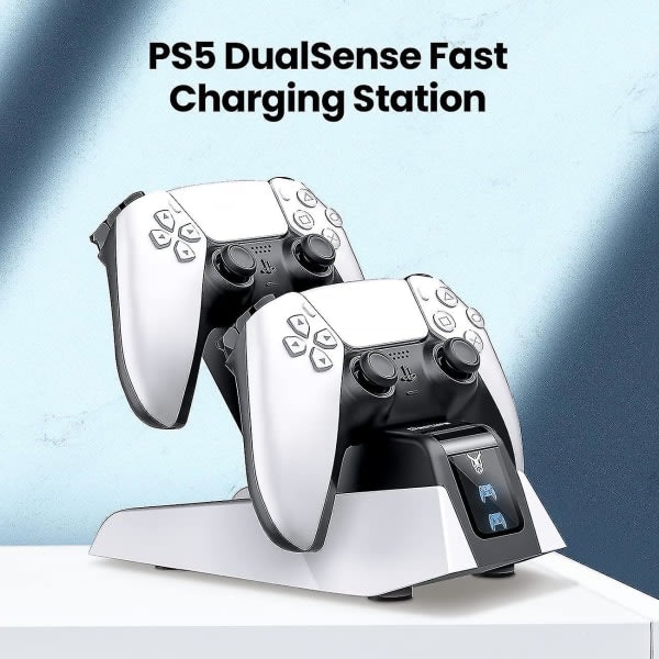 Ps5 Dual Controller Snabbladdningsställ med LED-indikator Laddningsdocka Kompatibel med Ps5 Gamepad