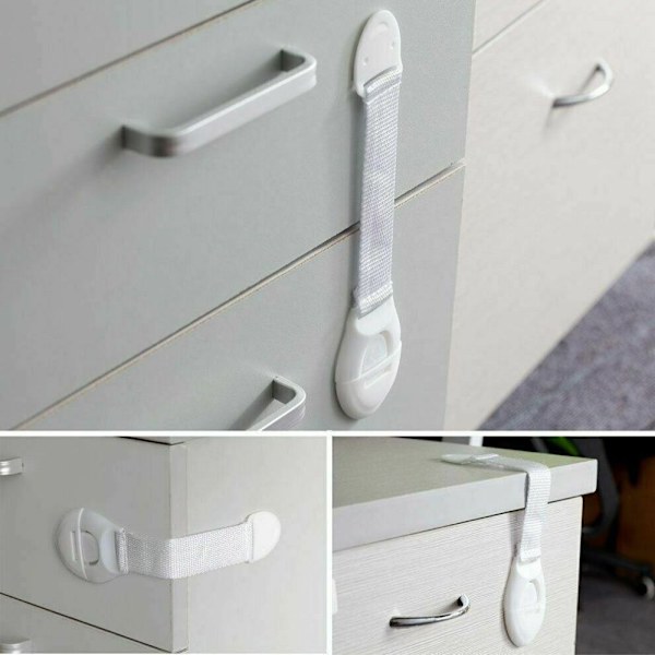 10 kpl Lukot Kaapinlukot Hihnat white