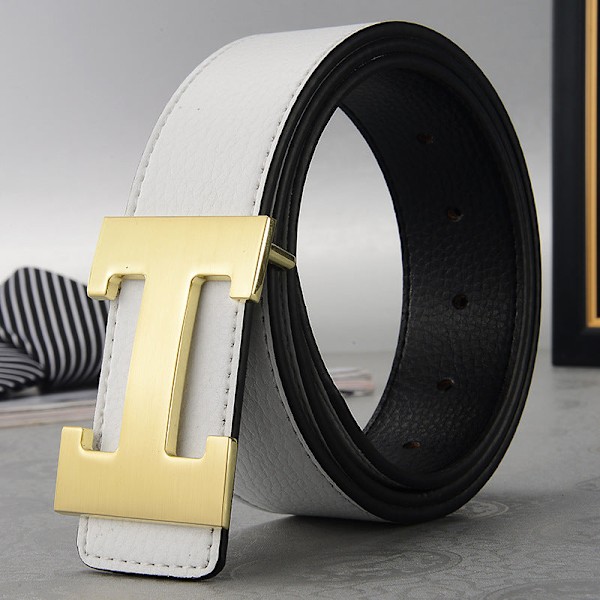 Belte Herre Casual Trendy Allsidig Mellomaldrende Personer Ungdom Buksebelte Oransje Sølvspenne Orange Silver Buckle 120cm