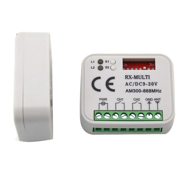 Garageportens fjärrkontrollmottagare 433 868mhz Rx Multi 300-900mhz Ac/dc 9-30v Mottagare med fjärrkontroll vit svart