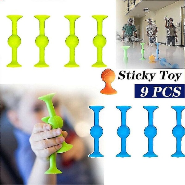 9x Pop Sucker Dart Throwing Family Interactive Toy Trickshot Stick-bordspill