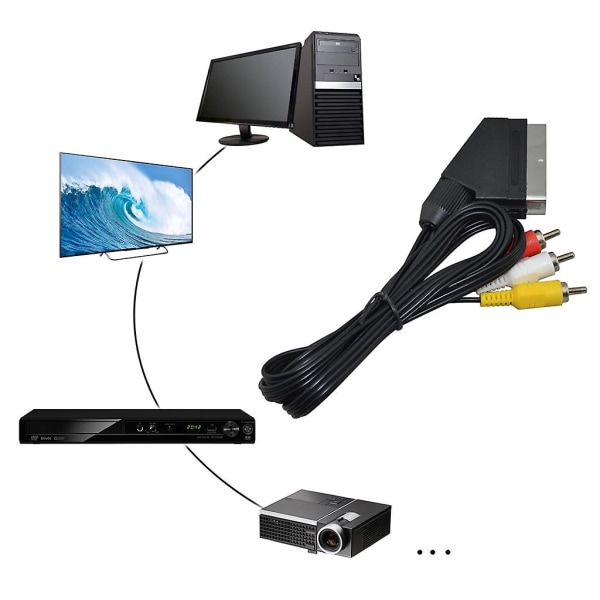 1,8 m Av Scart Audio Video Kabel Tv-kabel för Nes For Nes Rgb Scart-kabelkontakt Ny design