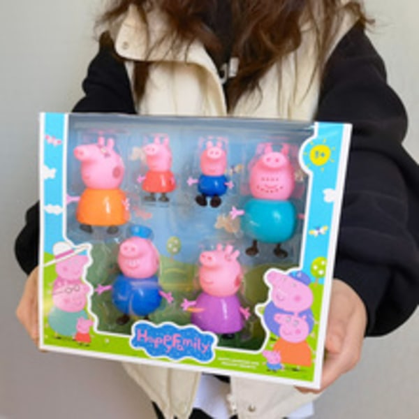 6-figursæt Peppa Pig Grisfamilien Venner KLB