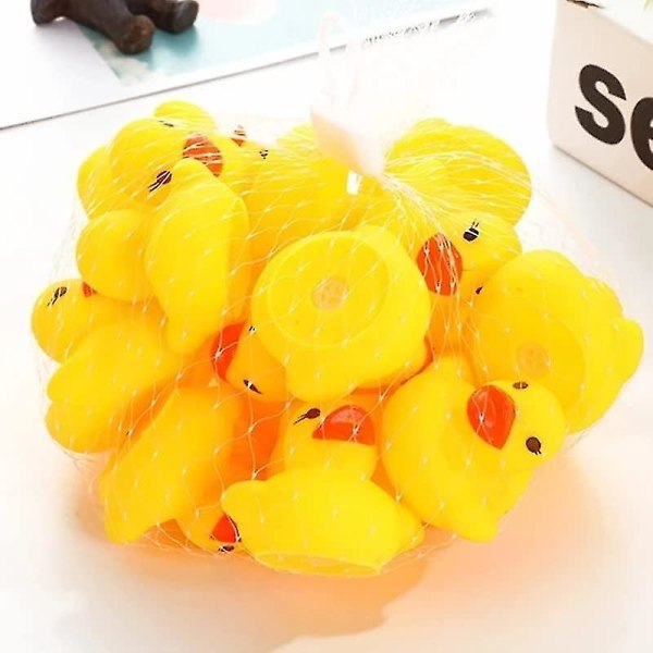 60-300 stk Mini Tiny Rubber Ducks Squeaky Rubber Duck Duckie Float Badeleker Baby