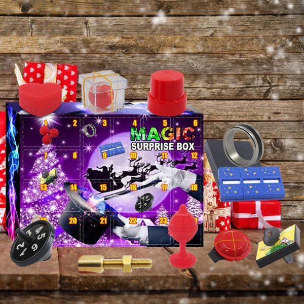 Julnedräkningskalender Presentförpackning Kreativa magiska rekvisita Leksaker Adventskalenderpresent till barn Tillbehör Slumpmässig jul