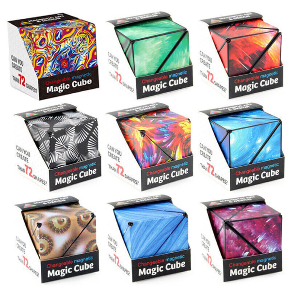 3D Magic Cube Shashibo Shape Shifting box Pusselleksaker lahja MC-07 Purple