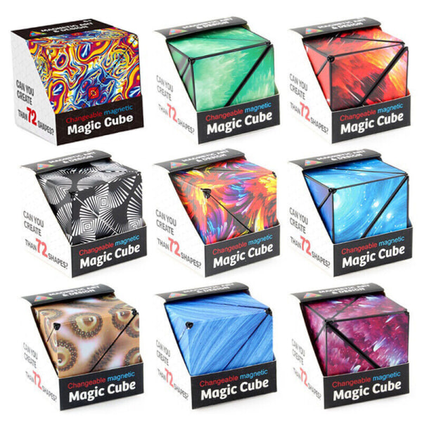 3D Magic Cube Shashibo Shape Shifting box Pusselleksaker til stede MC-06 Blue