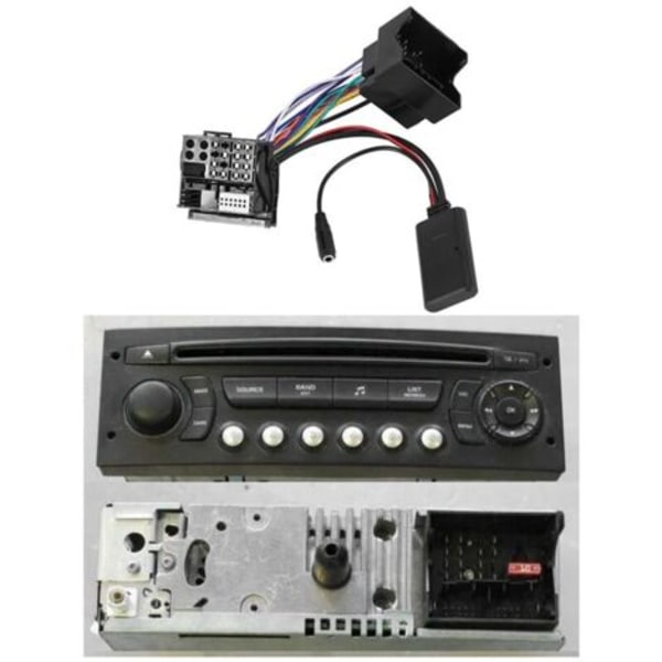 Auton Bluetooth 5.0 Aux-kaapeli Handsfree-mikrofoni Matkapuhelin Ilmainen puheluadapteri Peugeot Citroen C2 C5 RD4 Käytännöllinen,