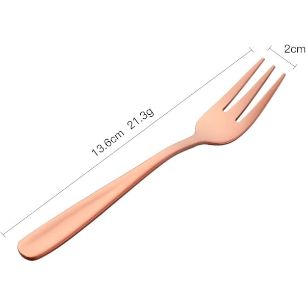 Tekakor Små Dessertgafflar Tårtgaffel Rustfrit Stål Ros Guld 8 stk Rose gold