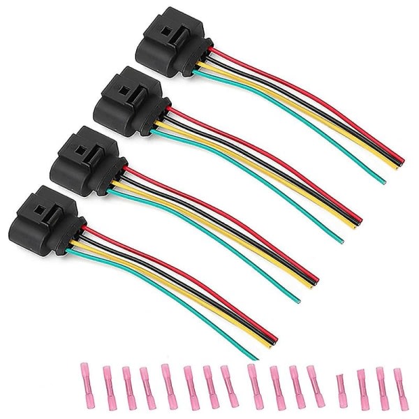 4-pack kabel för tändspolekontaktkabel för A4 1,8t, 2,0t, 2,5l, 3,2l, 4,2l tändspolekabel svart