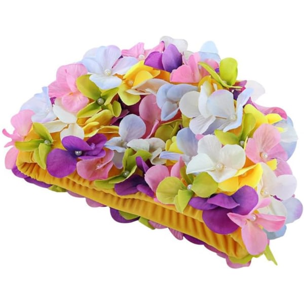 3D Flower Badmössa, Badmössor för kvinnor, Damer Flower Long Hair Care Cap Hat, Dam Casual Badmössa One Size Vuxna