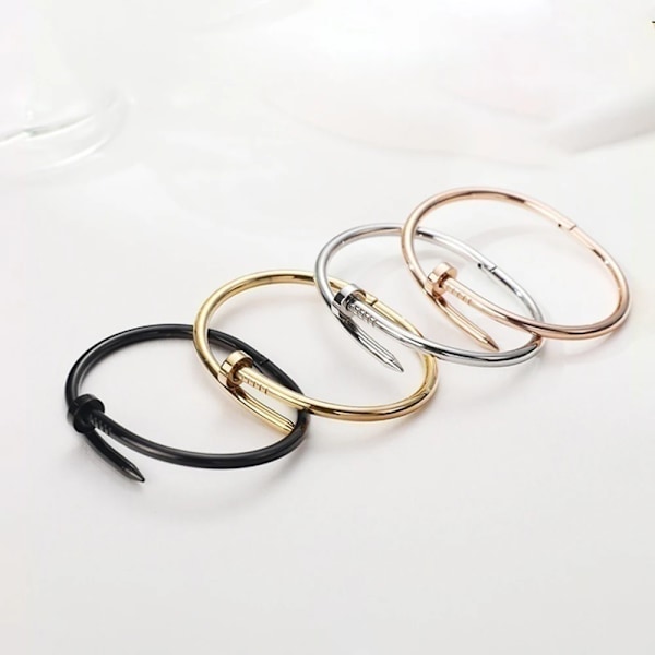 Rustfrit stål Guld Sølv Solid Metalic Armring Manchet Ny design Neglemode Kvinder Teenager Piger Armbånd Smykker Armbånd Gold