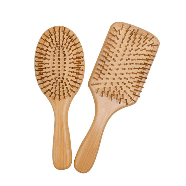 Hårborste Set med Träkam i Bambu, 2-pack
