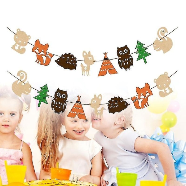 Kids Animal Forest Banner Dekoration Party Bunting