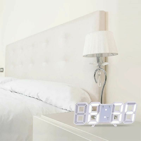 Stor 3D LED digital veggklokke