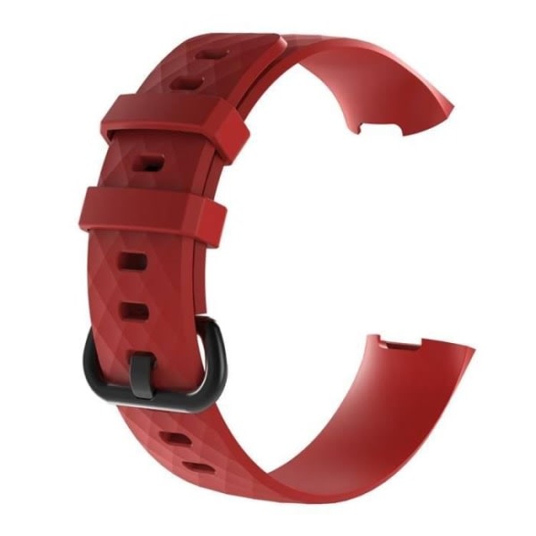 (L)Ers?ttningsband f?r klokke i silikon f?r Fitbit Charge 3 Fitness Activity 3-R?d