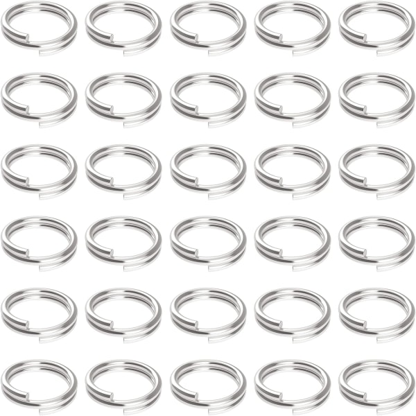 500 Pack 10 mm Mini Split Jump Ring med Double Loops Small Metal