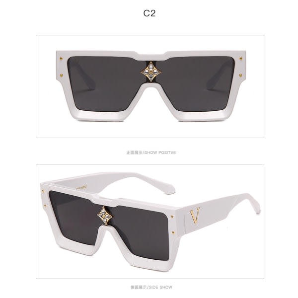 Sommar New Fashion Solglasögon Cross Mirror Populära europeiska och amerikanska solglasögon C2