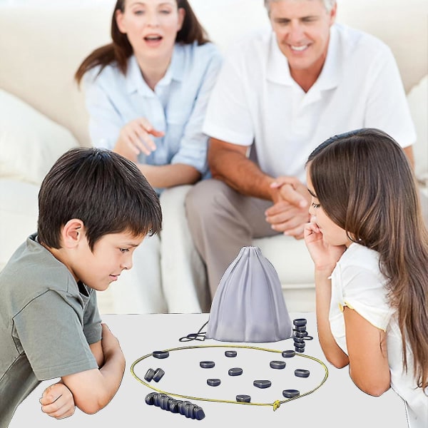 Magnetisk skakspil, sjovt brætspil med magneter Puslespilstrategispil, magnetisk brætspil Familiebrætspil Julegave til børn Voksne (FMY)