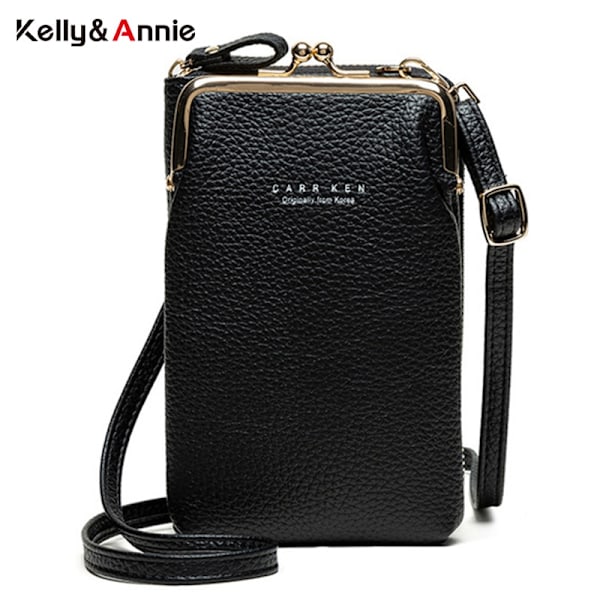 Mini Crossbody Telefonväska för Kvinnor Svart black