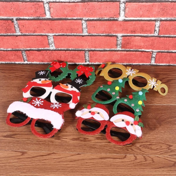 6 stk julebriller Julenissen morsomme briller festglass