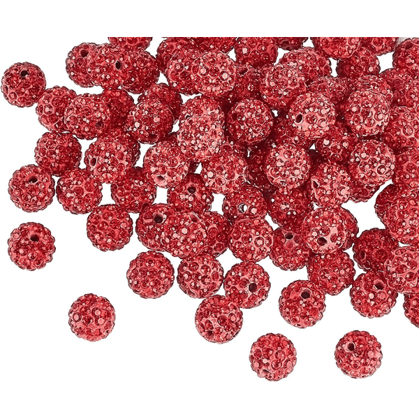 100 stk 10mm Rhinestone Leire Perler Leire Pave Disco Ball Strass Leire Perler Krystall Diamant Perler For Armbånd Halskjede Øredobber Smykker Lage Chris