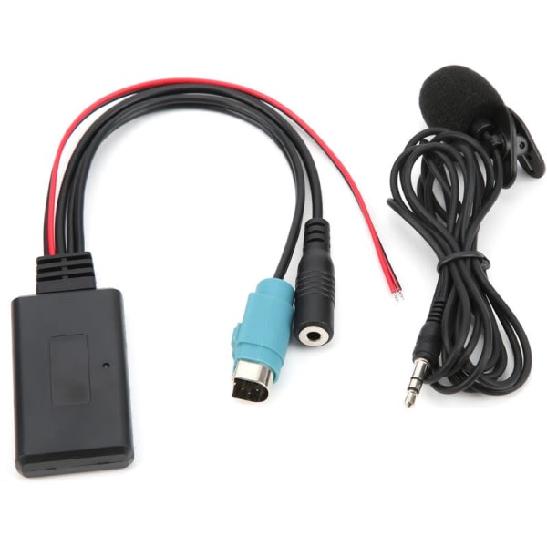 Bluetooth 5.0 AUX-kabeladapter med mikrofon, passende for Alpine KCE-236B CDA-9852/E CDE-9887/R