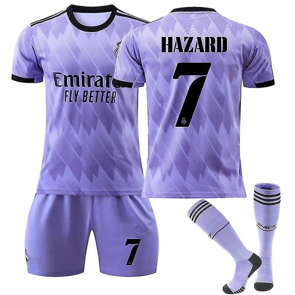 Hazard #7 Tröja Galacticos Real Madrid 22/23 Fotboll herrar Barn Barn 20 (110-120 cm)
